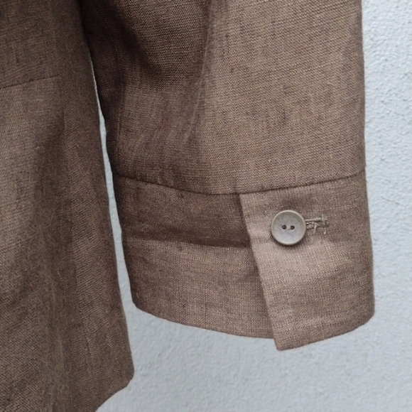 Vintage Jones Wear Brown Linen Blazer 10 - Picture 5 of 8